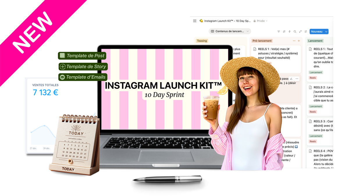 INSTAGRAM LAUNCH KIT : Ton Kit de contenu pour faire ton premier lancement réussis sur instagram