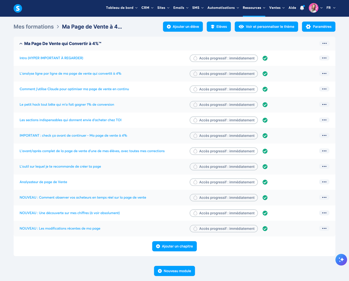 MA PAGE DE VENTE QUI CONVERTIT À 4%