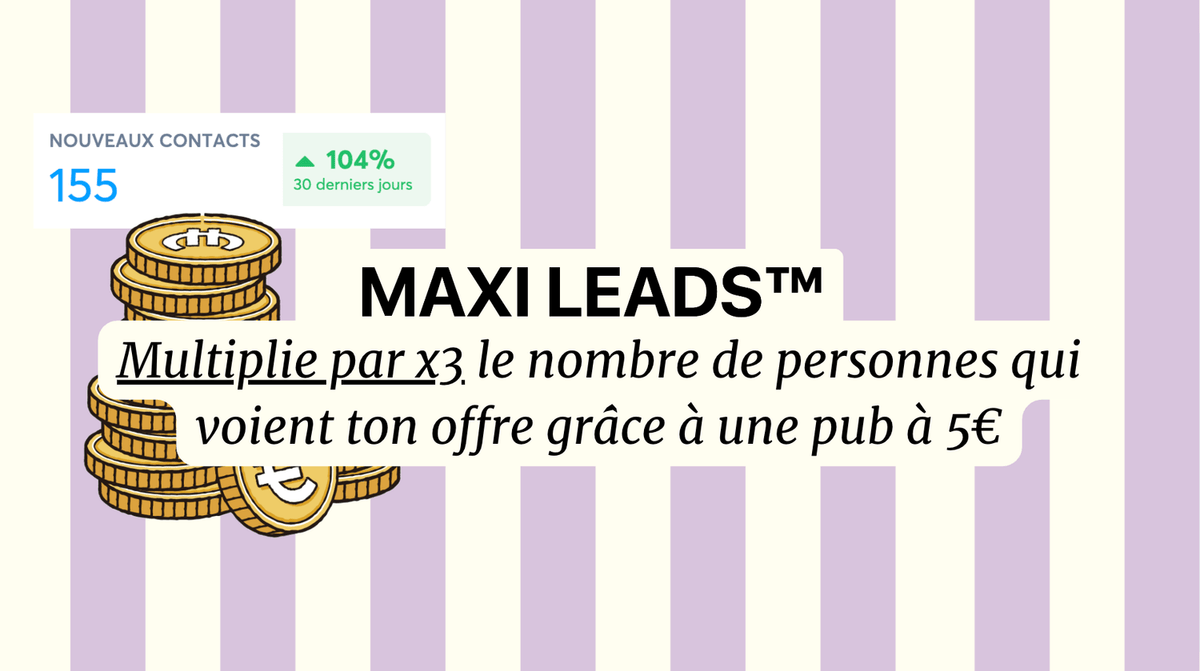 MAXI LEADS : Multiplie par x3 le nombre de personnes qui voient ton offre